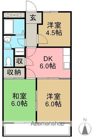 サンハイツミキ(3DK/1階)の間取り写真