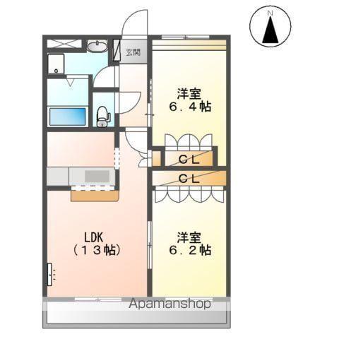 サンパレス(2LDK/2階)の間取り写真