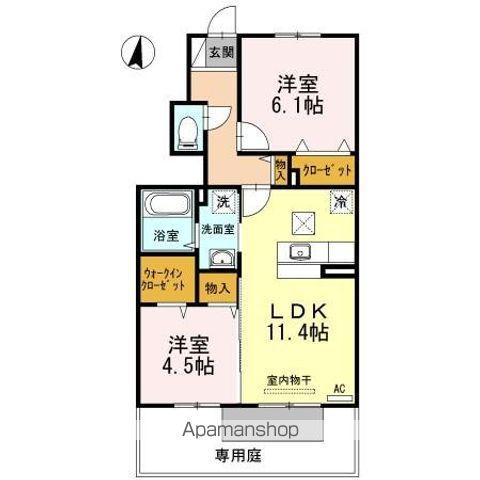 リーベクオーレ(2LDK/1階)の間取り写真