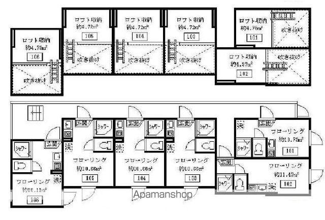 フェリスミーティア(ワンルーム/1階)の間取り写真
