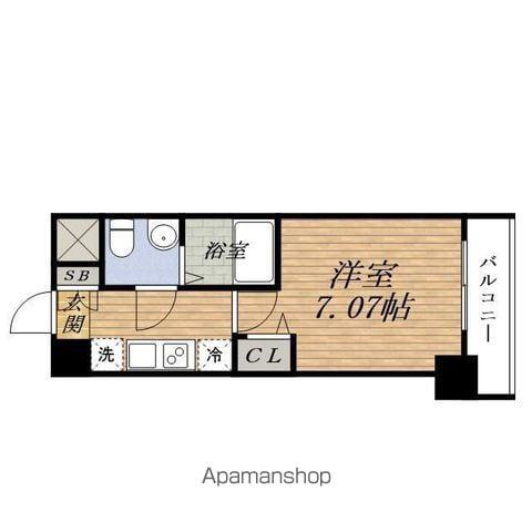 アリビオESAKA南金田(1K/7階)の間取り写真