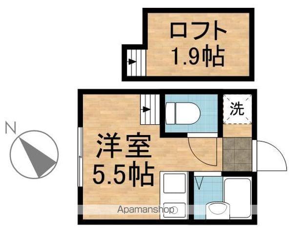 マルケサス立川(ワンルーム/1階)の間取り写真