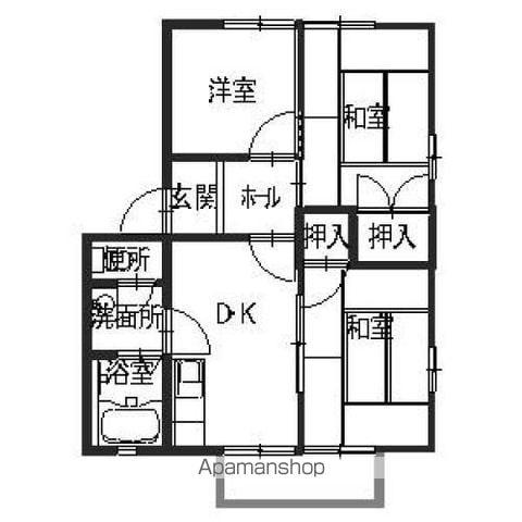 ディアス一本松(3DK/2階)の間取り写真