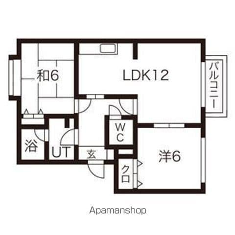 アップルヴィレッジV(2LDK/2階)の間取り写真