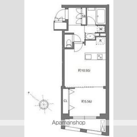 フラッフィー日本橋浜町(1LDK/3階)の間取り写真