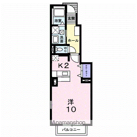 エトワール(ワンルーム/1階)の間取り写真