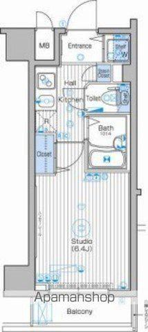 ガーラシティ大井町(1K/2階)の間取り写真