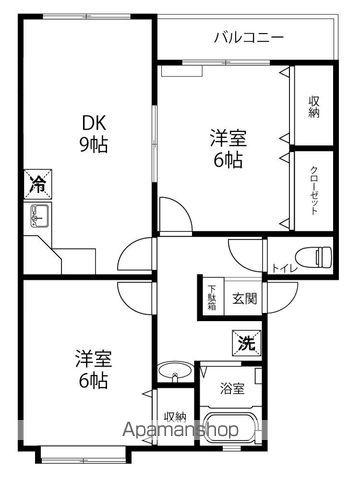プラネットドリーム(2DK/2階)の間取り写真