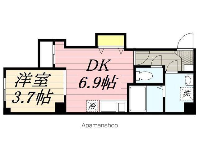 プラージュ登戸(1DK/4階)の間取り写真