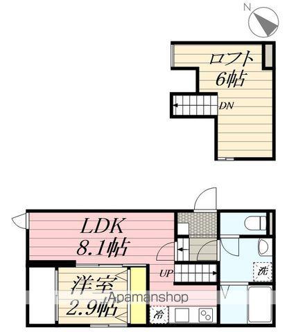 グランヒル九産大前(1LDK/2階)の間取り写真