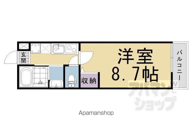 グランテール翼(1K/2階)の間取り写真