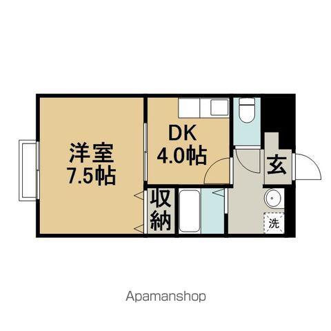 アムールA-1(1K/1階)の間取り写真