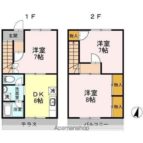 パルデンス桔梗　Ａ(3DK)の間取り写真