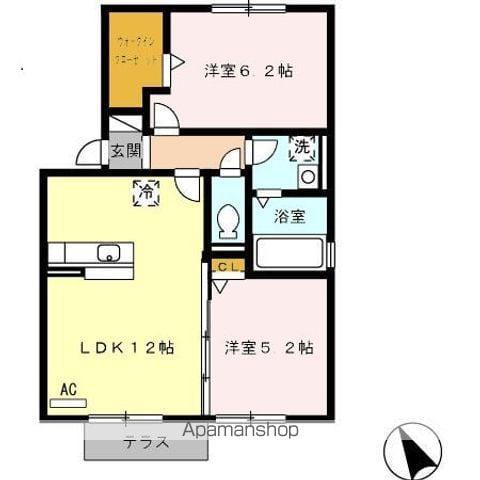 エスポアール・タカムラⅡ(2LDK/1階)の間取り写真