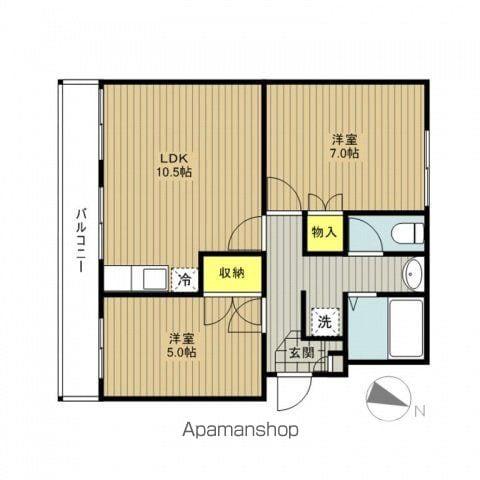 プラザドゥユートピア(2LDK/4階)の間取り写真