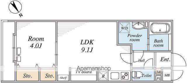 リブリ・船橋Ⅳ(1LDK/2階)の間取り写真