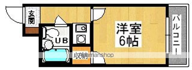 ハイエスト住吉(1K/3階)の間取り写真