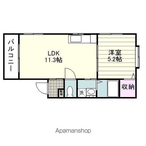 サンテラスひまわり(1LDK/2階)の間取り写真