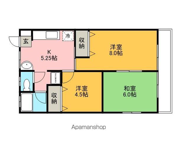 大宮ハイツ(3DK/2階)の間取り写真