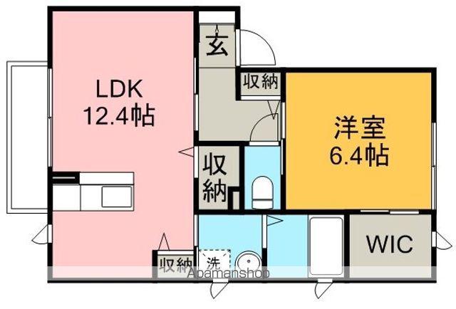 ファミーユB(1LDK/2階)の間取り写真
