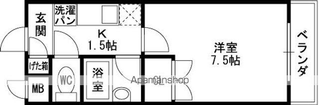 パレイースト小阪(1K/4階)の間取り写真