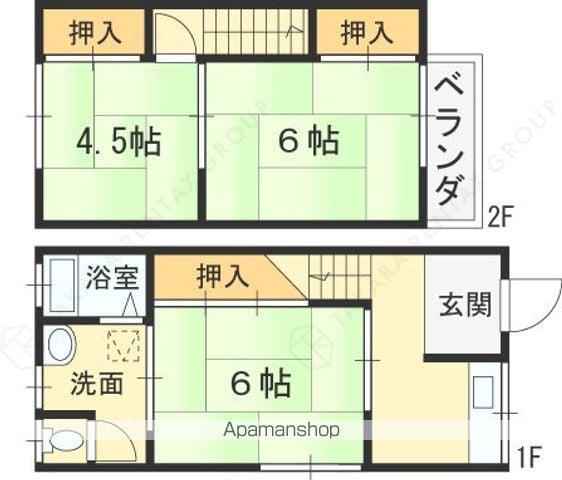 京阪電気鉄道京阪線 香里園駅 徒歩18分 2階建 築49年(3K)の間取り写真