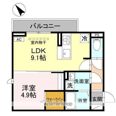 CLASSEUM幸西IV(1LDK/2階)の間取り写真