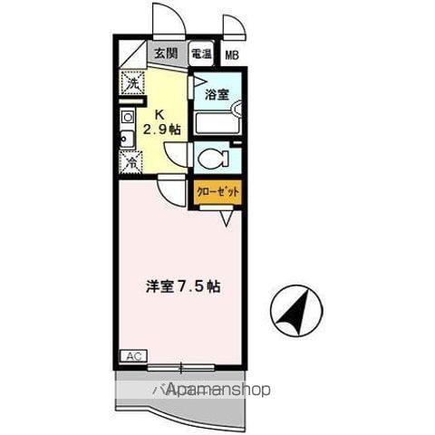 アースマーシマンション(1K/1階)の間取り写真