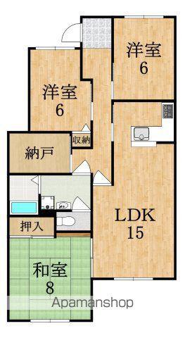 エスパース・ドゥ・帝塚山(3LDK/1階)の間取り写真