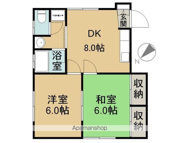 エイトハイツ 2(2DK/1階)の間取り写真