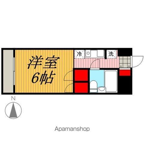 スカイコート世田谷第4(ワンルーム/4階)の間取り写真