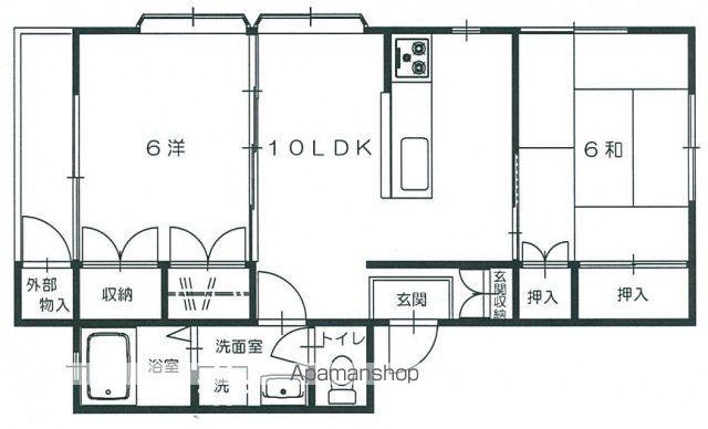 メゾンセガワA棟(2LDK/2階)の間取り写真