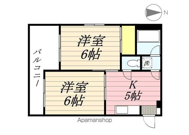 ローズマンション(2DK/4階)の間取り写真