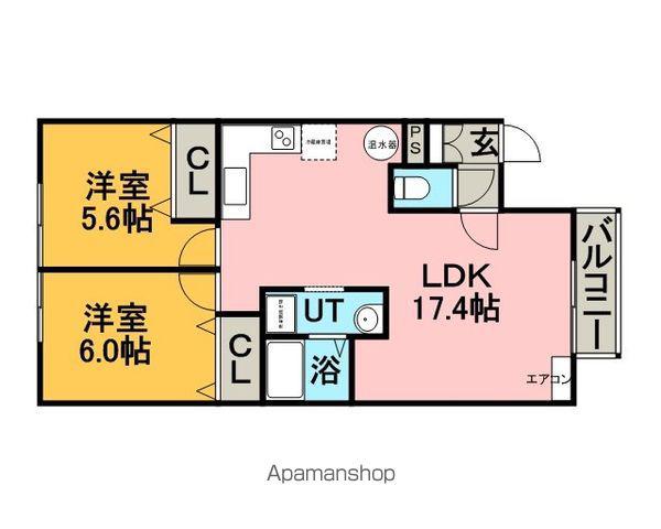 ブラウン厚別西(2LDK/3階)の間取り写真