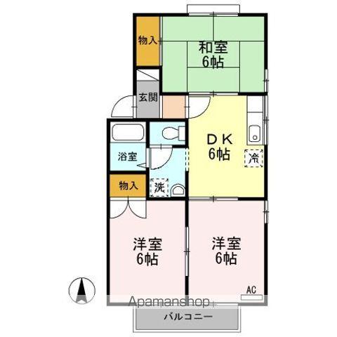 グリーンパーク新井A棟(3DK/2階)の間取り写真