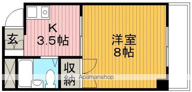エリータ半町(1K/3階)の間取り写真