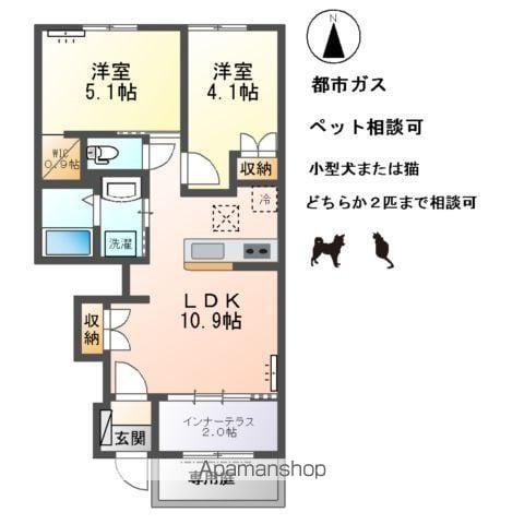 クイック・スリーリング(2LDK/1階)の間取り写真