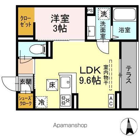 プランタン若里Ⅴ(1LDK/1階)の間取り写真
