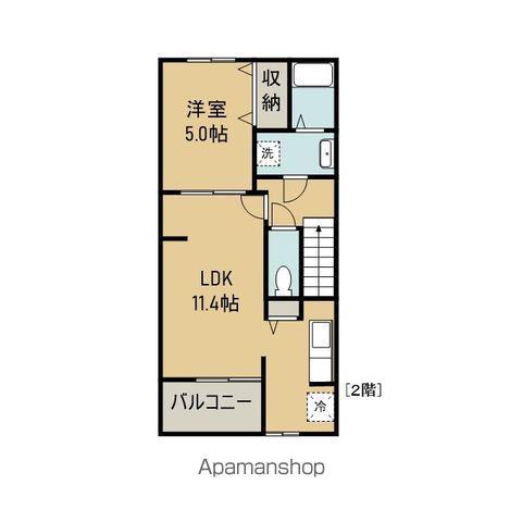 モリノガーデンB棟(1LDK/2階)の間取り写真