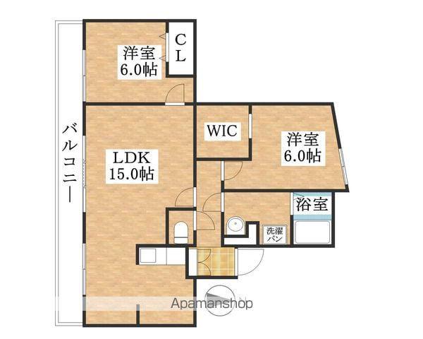 八幡マンション(2LDK/2階)の間取り写真