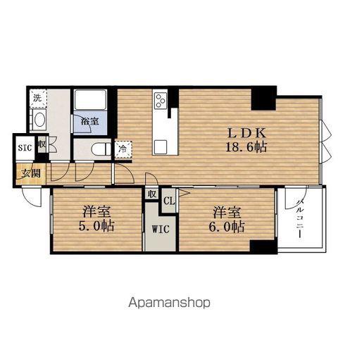 エスレジデンスTANIMACHIROKUCHOME ALO(2LDK/2階)の間取り写真