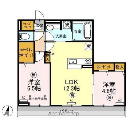 アプリリス(2LDK/3階)の間取り写真