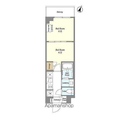 ベルファース駒沢三丁目(2K/1階)の間取り写真