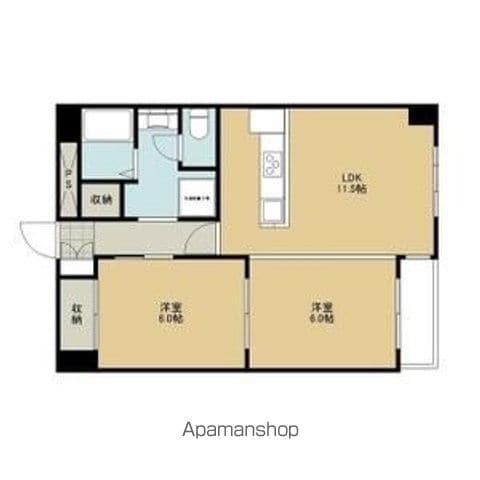 リナパートナーズ南2条(2LDK/6階)の間取り写真