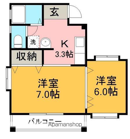 モーメントエリ(2K/1階)の間取り写真