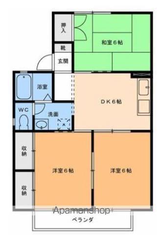 アドバンスカーサ(3DK/2階)の間取り写真