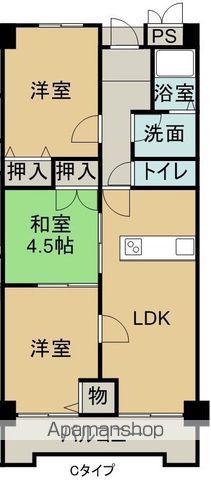 ニューオーヨシ ステートリー・マンション(3LDK/2階)の間取り写真