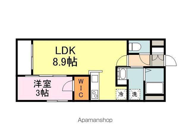 月光福山東弐番館(1LDK/2階)の間取り写真