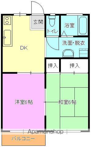 ベルデ徳山(2DK/1階)の間取り写真
