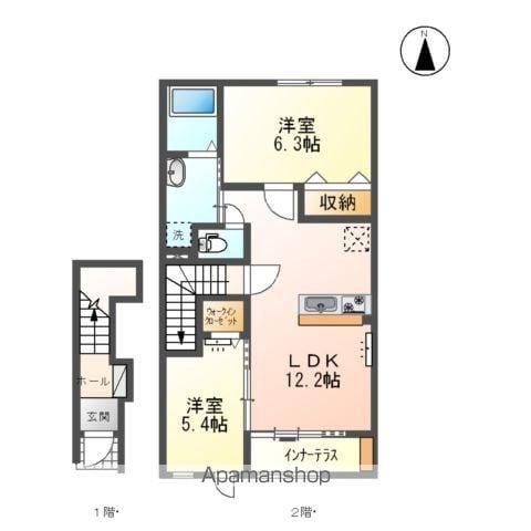ボヌールMASHIKIⅡ(2LDK/2階)の間取り写真
